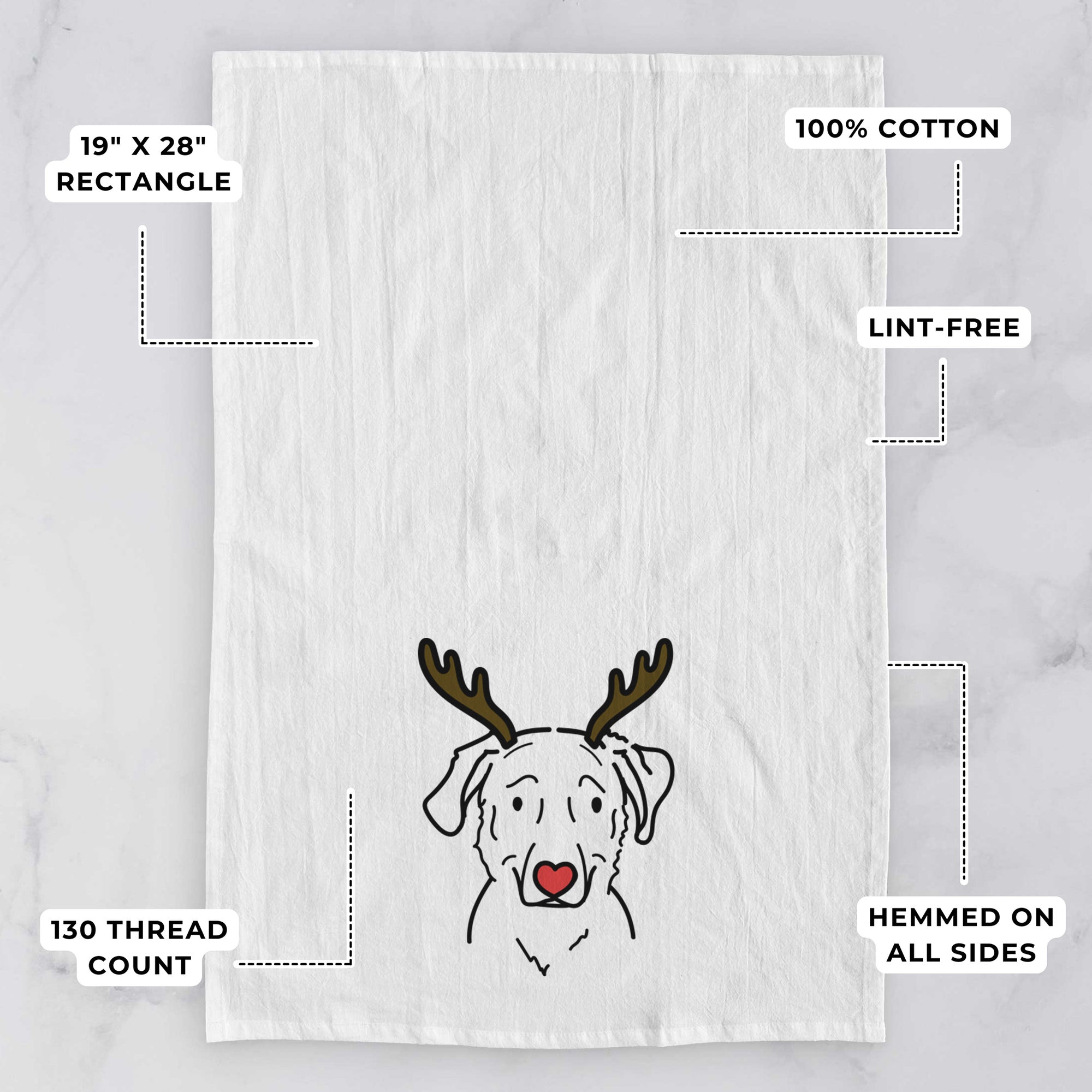 Red Nose Golden Retriever Mix - Mitzi - Tea Towel