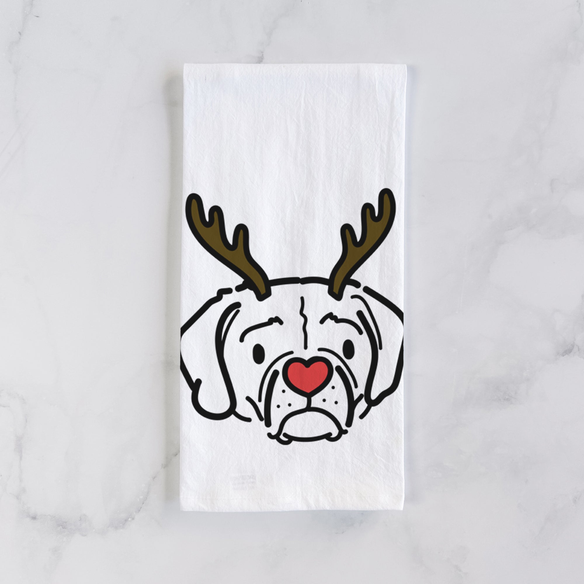 Red Nose Puggle - Mitzi - Tea Towel