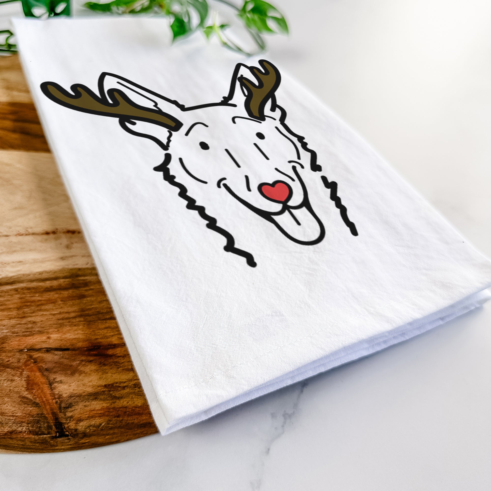 Red Nose Carolina Dog - Mochi - Tea Towel