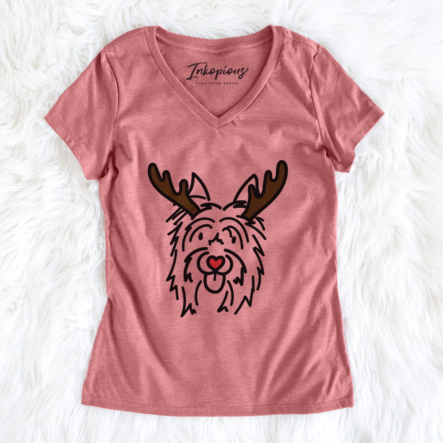 Red Nose Silky Terrier - Monty - Women's Perfect V-neck Shirt