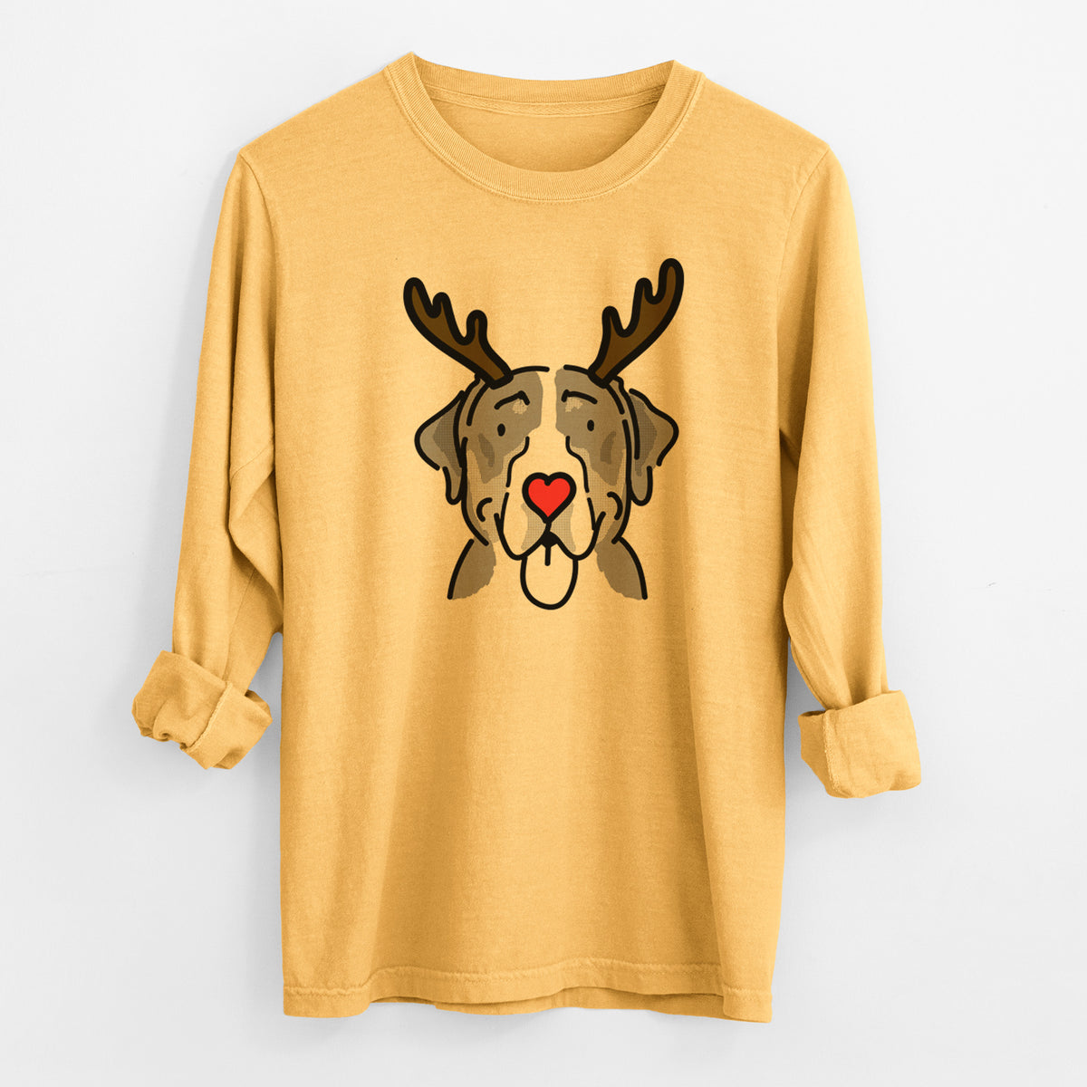 Red Nose Greater Swiss Mountain Dog - Moose - Heavyweight 100% Cotton Long Sleeve