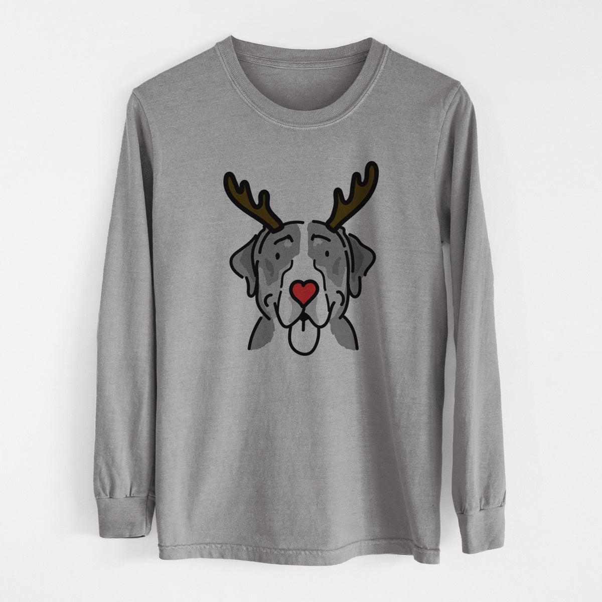Red Nose Greater Swiss Mountain Dog - Moose - Heavyweight 100% Cotton Long Sleeve