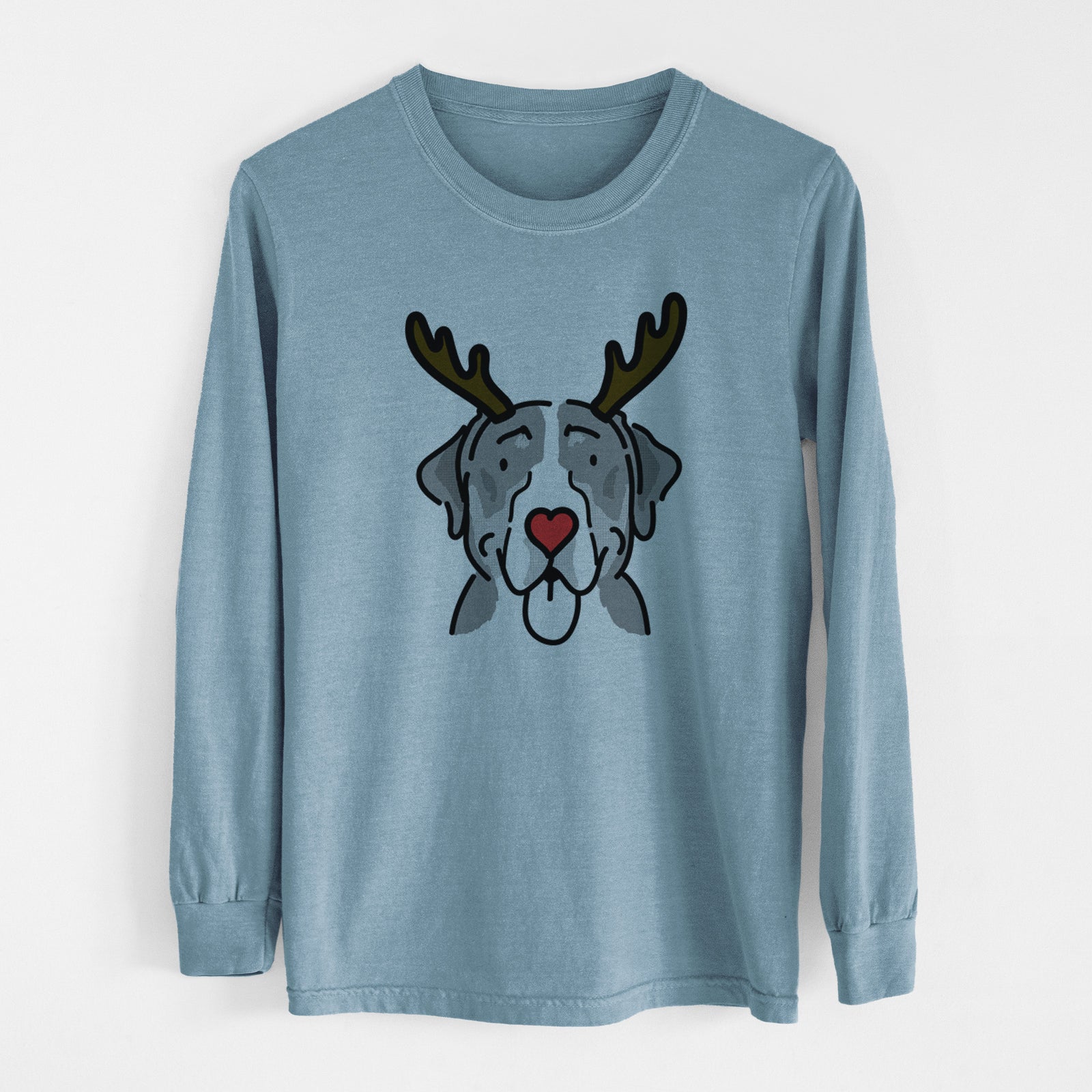 Red Nose Greater Swiss Mountain Dog - Moose - Heavyweight 100% Cotton Long Sleeve