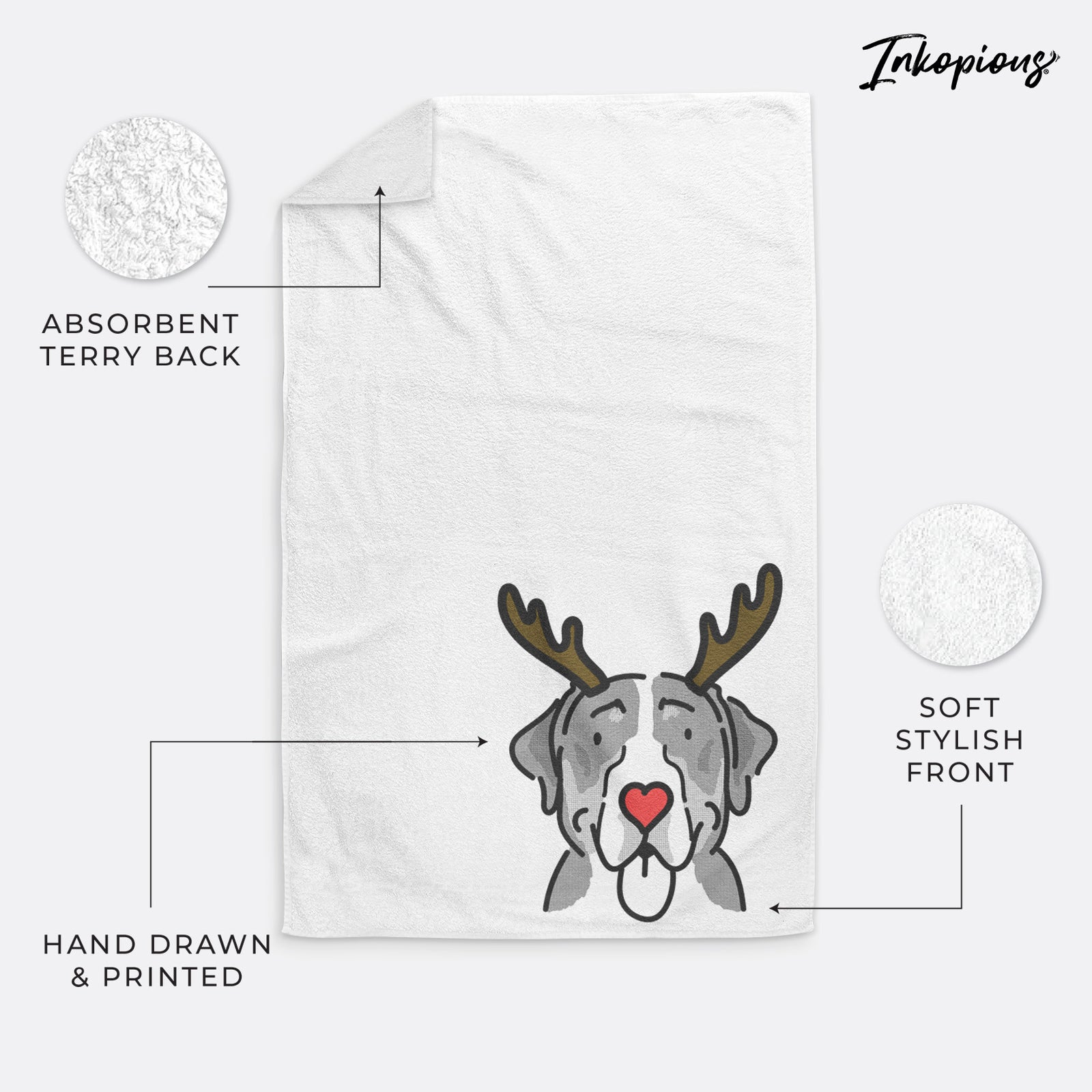 Red Nose Greater Swiss Mountain Dog - Moose - Hand Towel