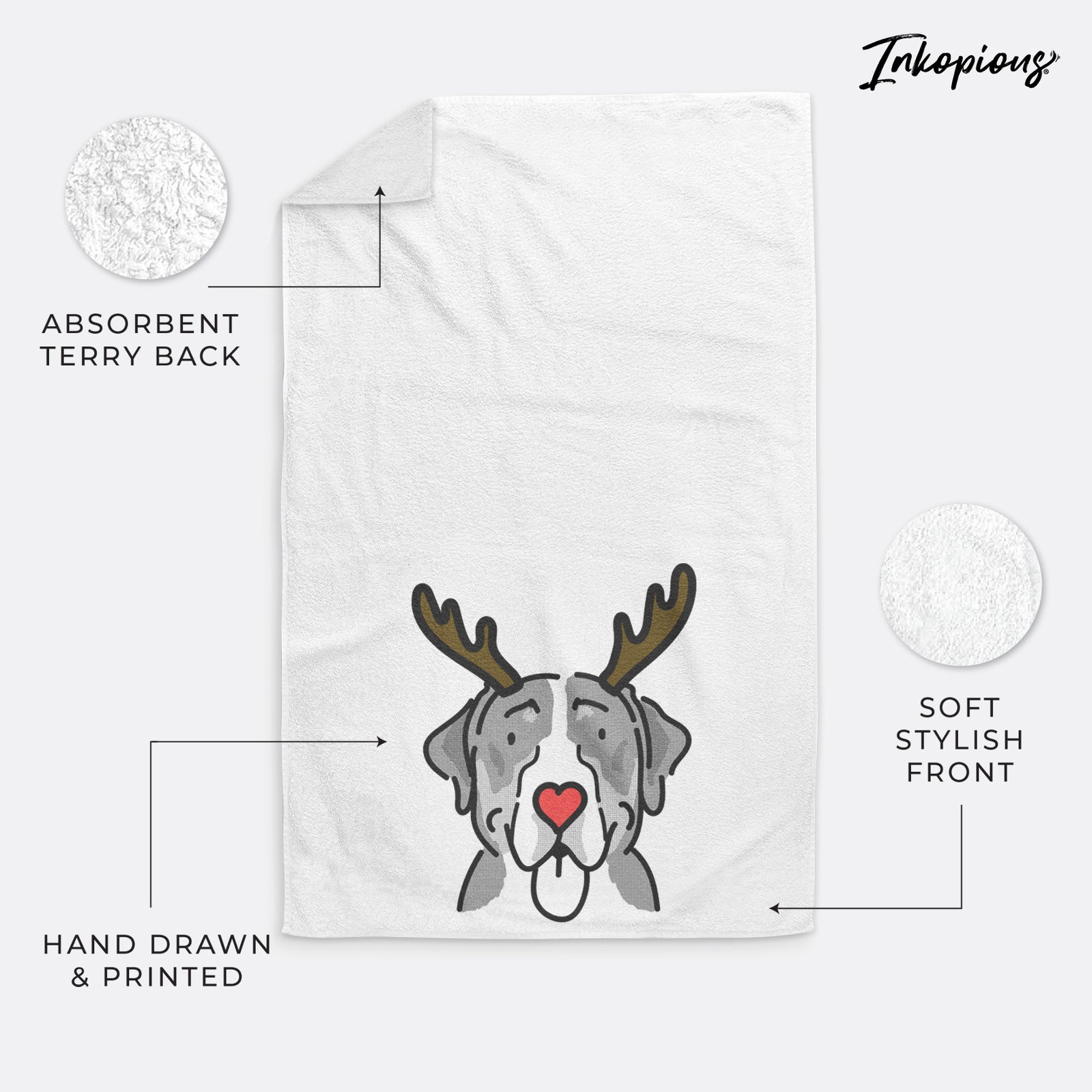 Red Nose Greater Swiss Mountain Dog - Moose - Hand Towel