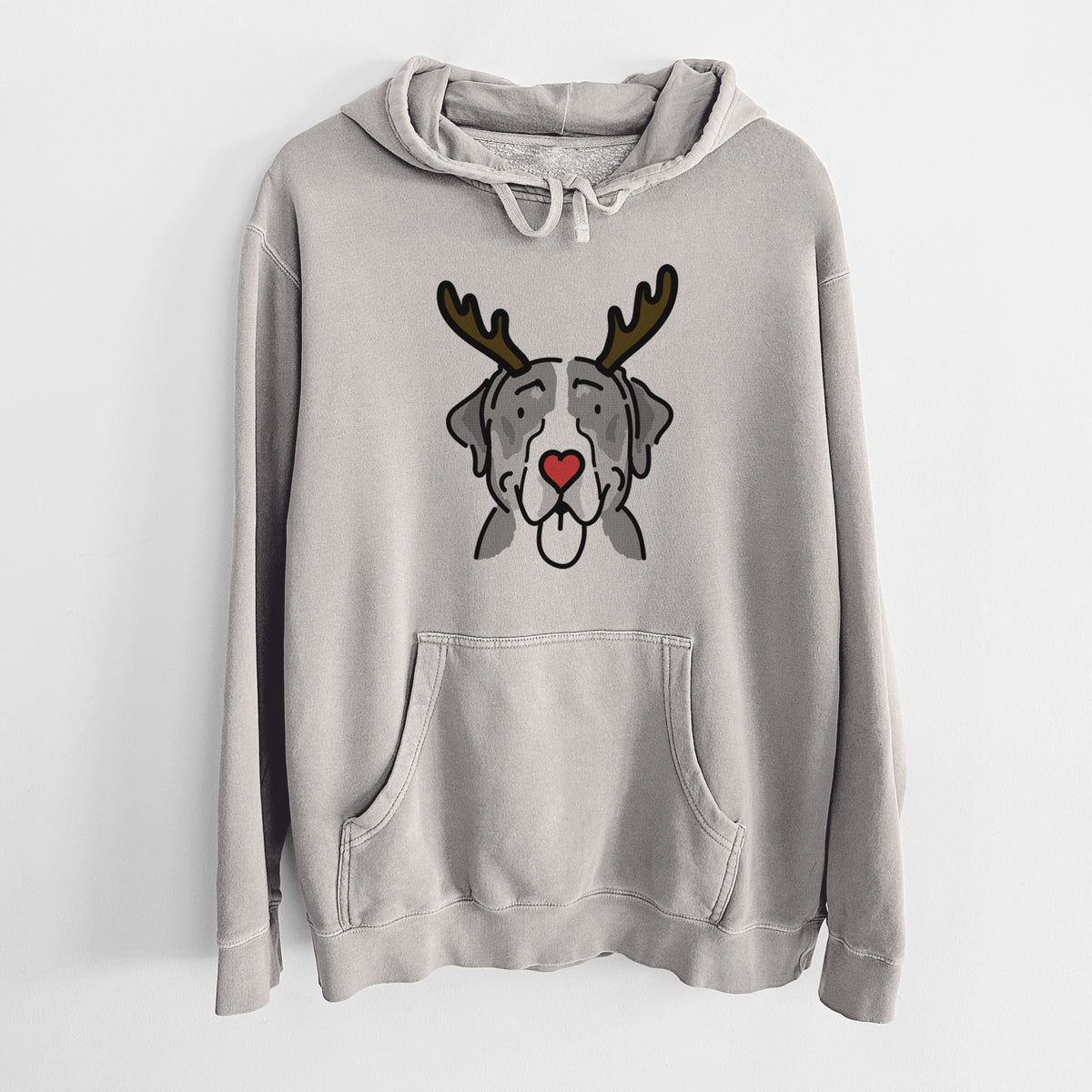 Red Nose Greater Swiss Mountain Dog - Moose - Unisex Pigment Dyed Hoodie