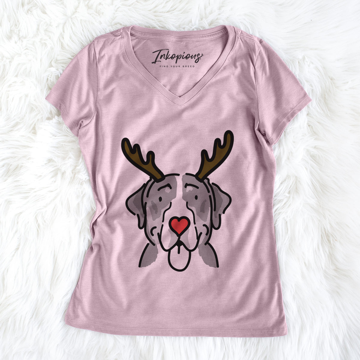Red Nose Greater Swiss Mountain Dog - Moose - Women's Perfect V-neck Shirt