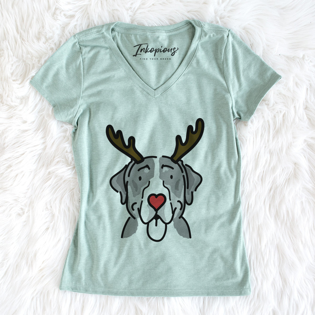 Red Nose Greater Swiss Mountain Dog - Moose - Women's Perfect V-neck Shirt