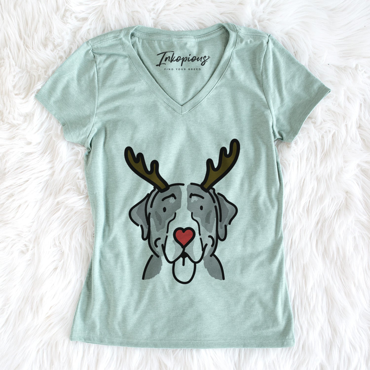 Red Nose Greater Swiss Mountain Dog - Moose - Women's Perfect V-neck Shirt
