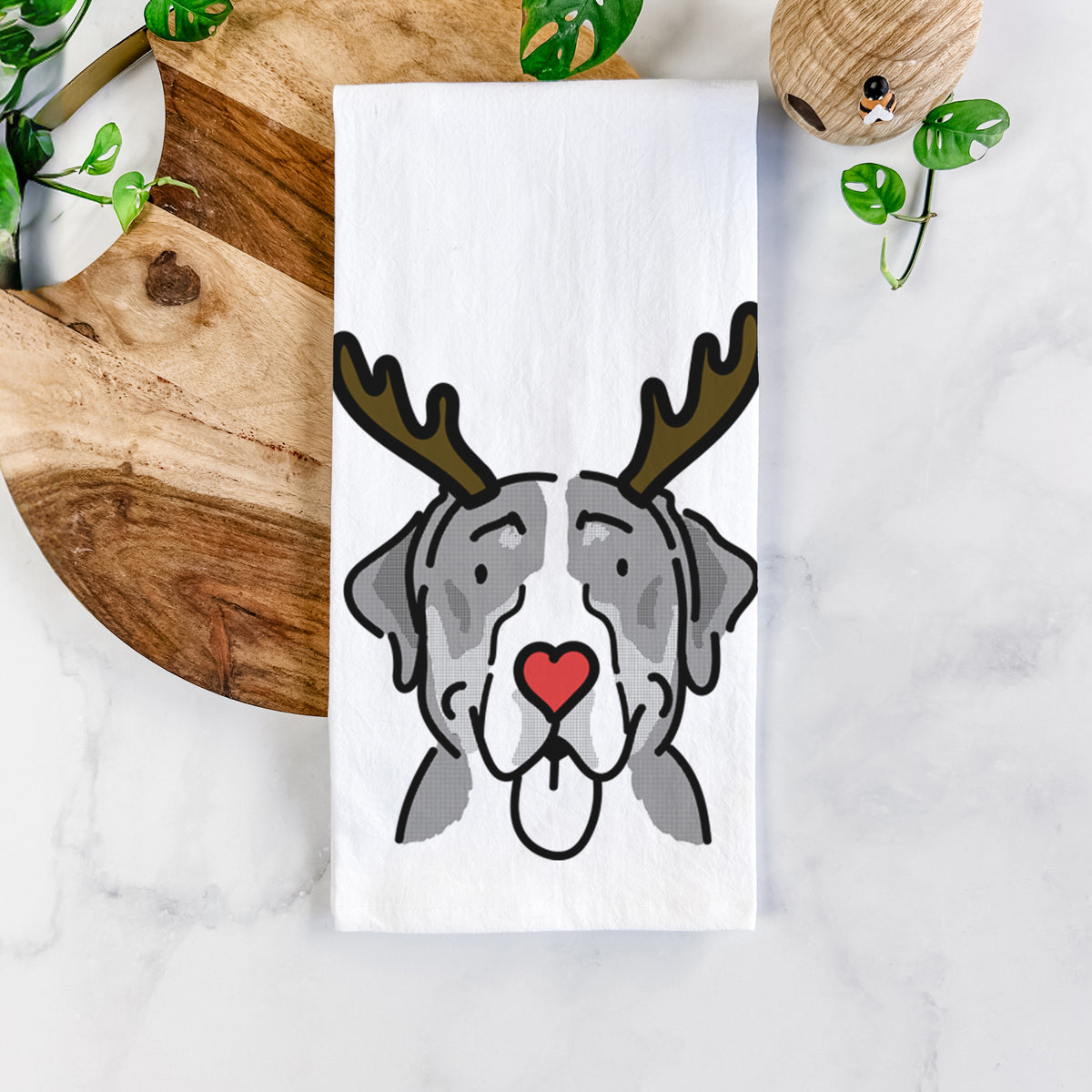 Red Nose Greater Swiss Mountain Dog - Moose - Tea Towel