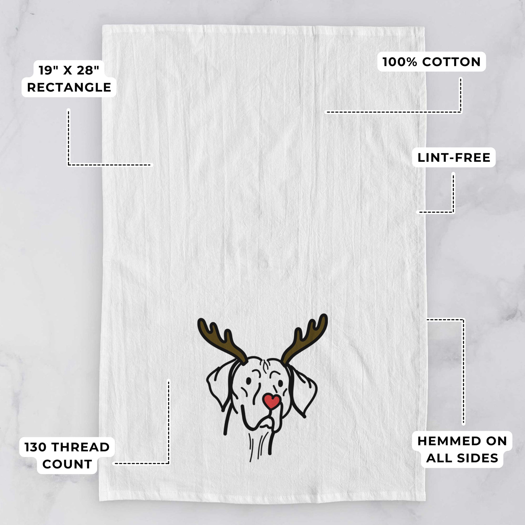 Red Nose Vizsla - Moose - Tea Towel