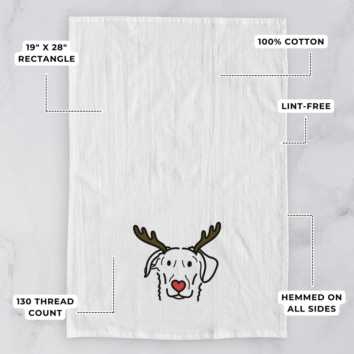 Red Nose German Shepherd Mix - Morrison - Tea Towel