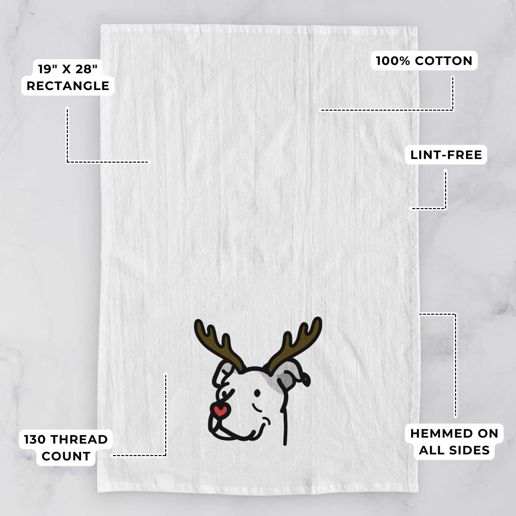 Red Nose Pitbull Mix - Mr. Sir - Tea Towel