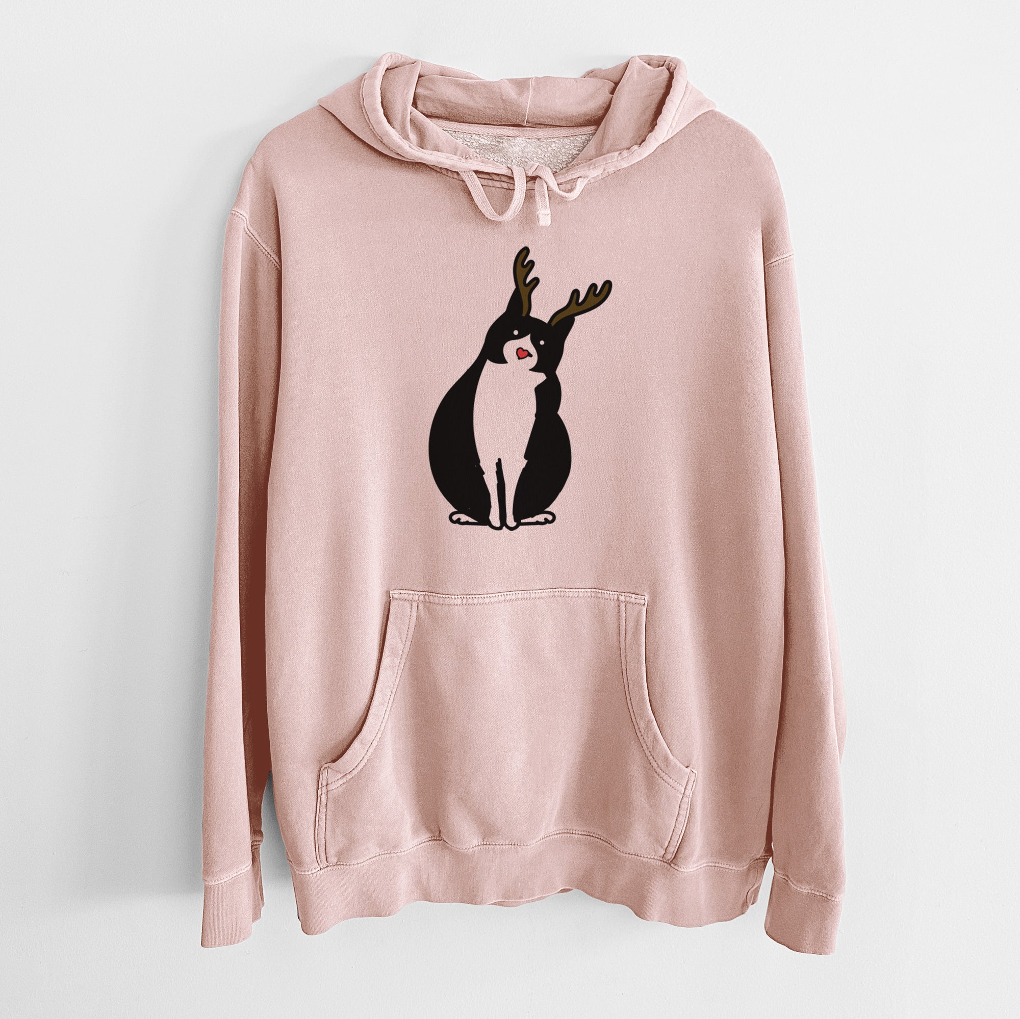 Red Nose Tuxedo Cat - Oliver - Unisex Pigment Dyed Hoodie