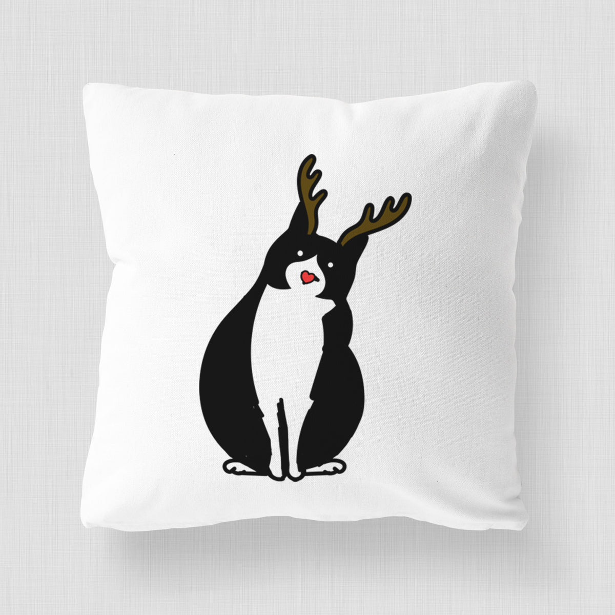 Love Always Tuxedo Cat - Oliver -  Throw Pillow Cover