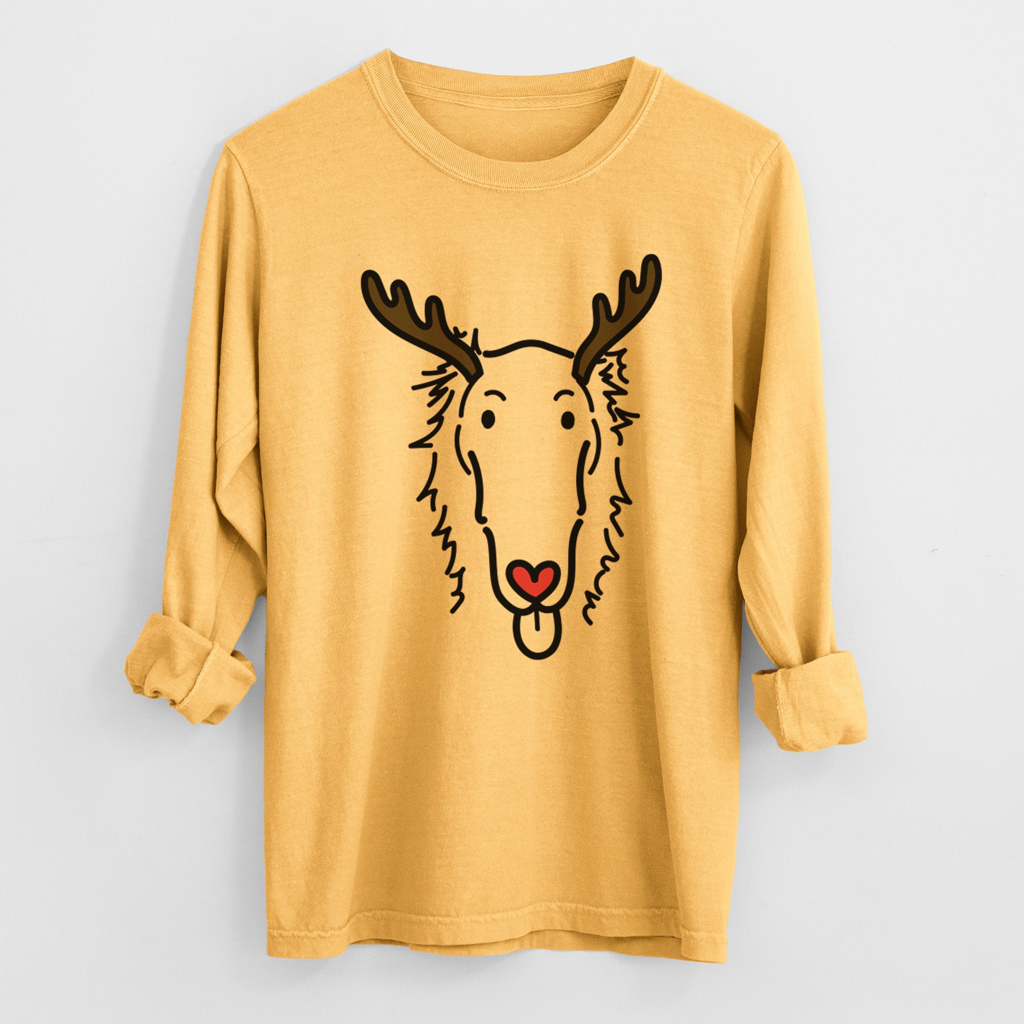 Red Nose Borzoi - Opal - Heavyweight 100% Cotton Long Sleeve