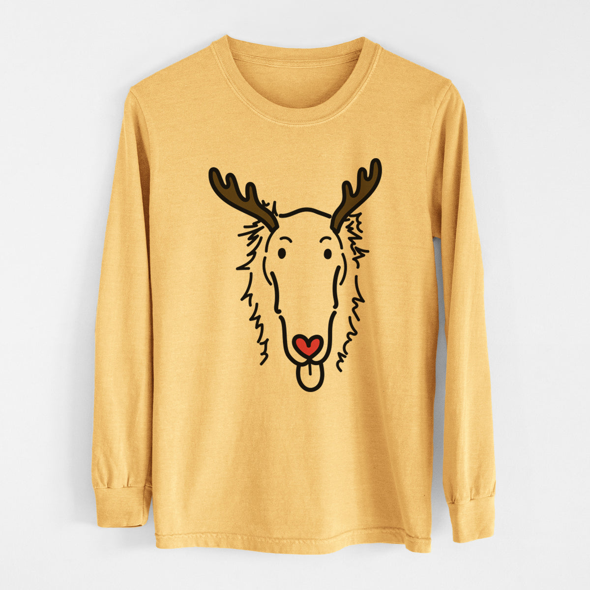 Red Nose Borzoi - Opal - Heavyweight 100% Cotton Long Sleeve