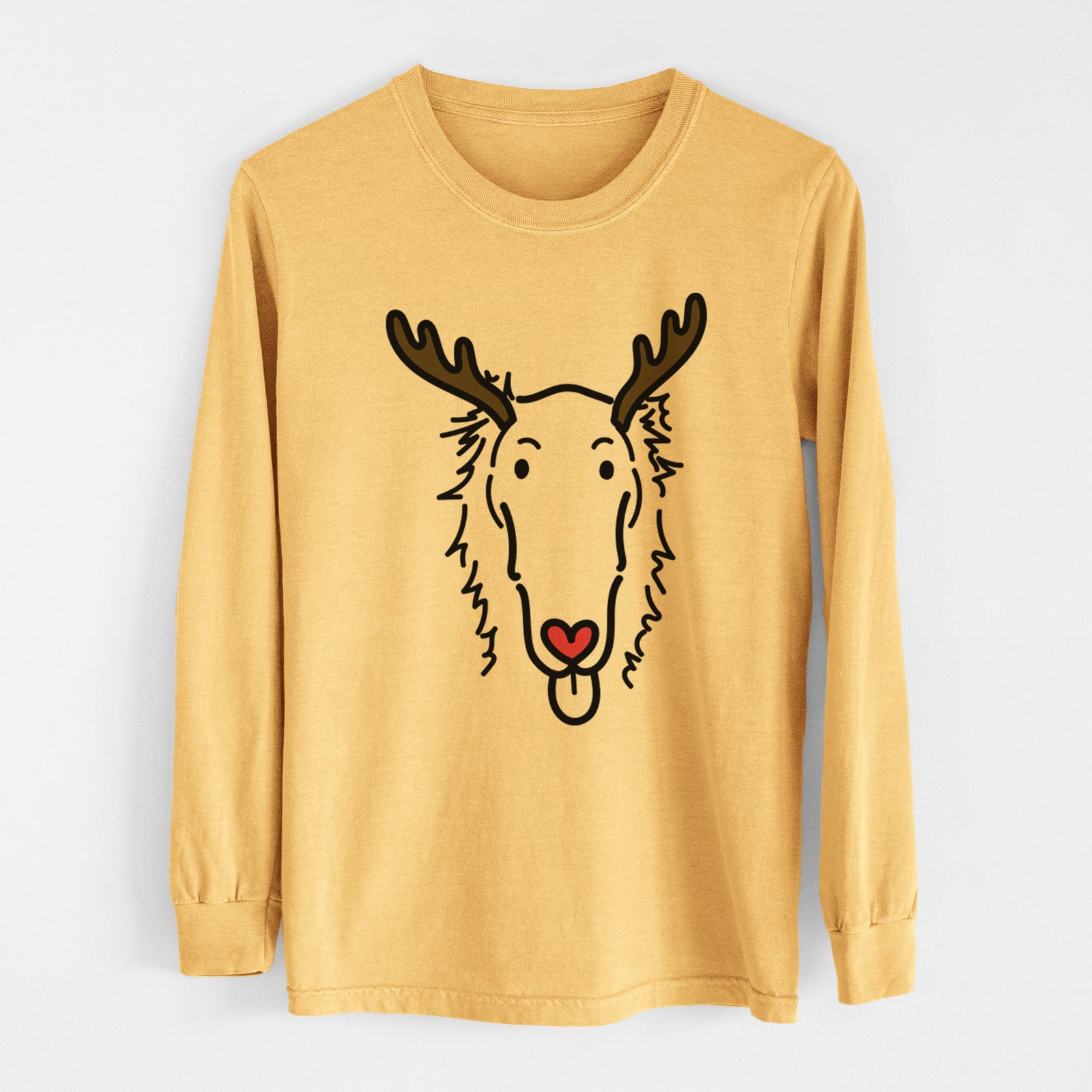 Red Nose Borzoi - Opal - Heavyweight 100% Cotton Long Sleeve
