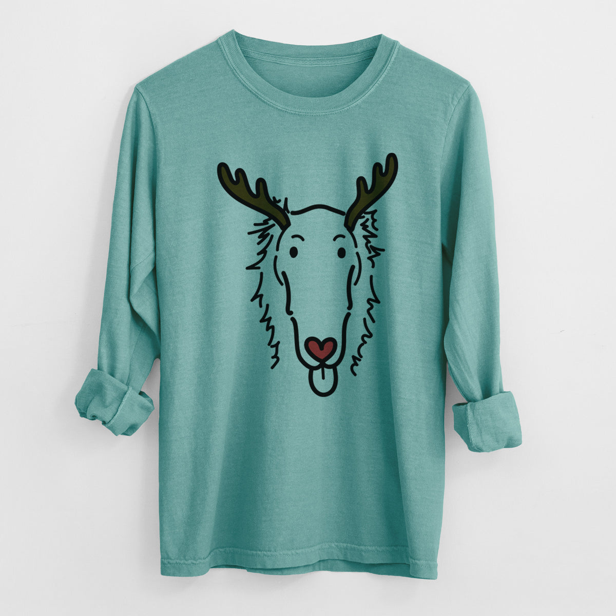 Red Nose Borzoi - Opal - Heavyweight 100% Cotton Long Sleeve