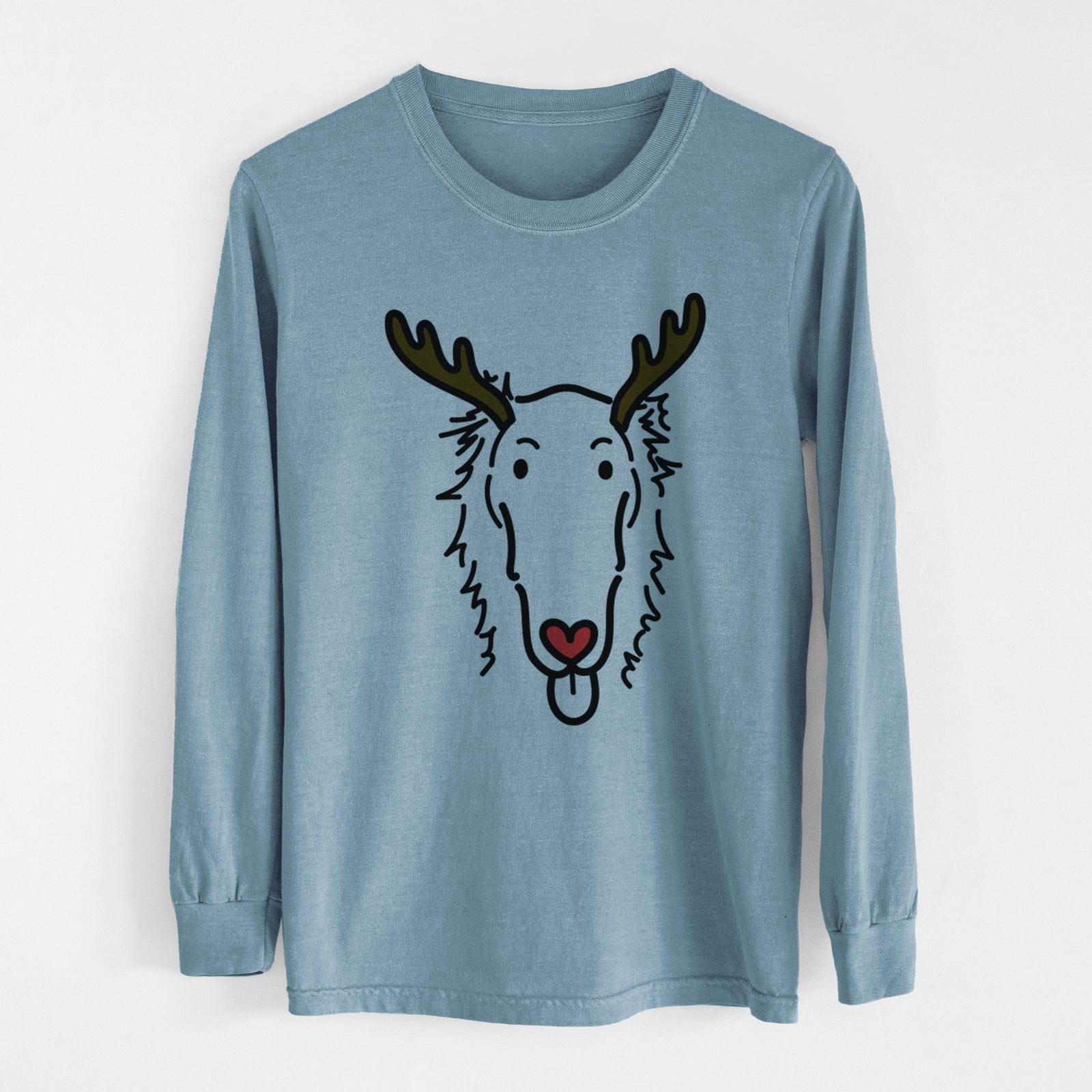 Red Nose Borzoi - Opal - Heavyweight 100% Cotton Long Sleeve