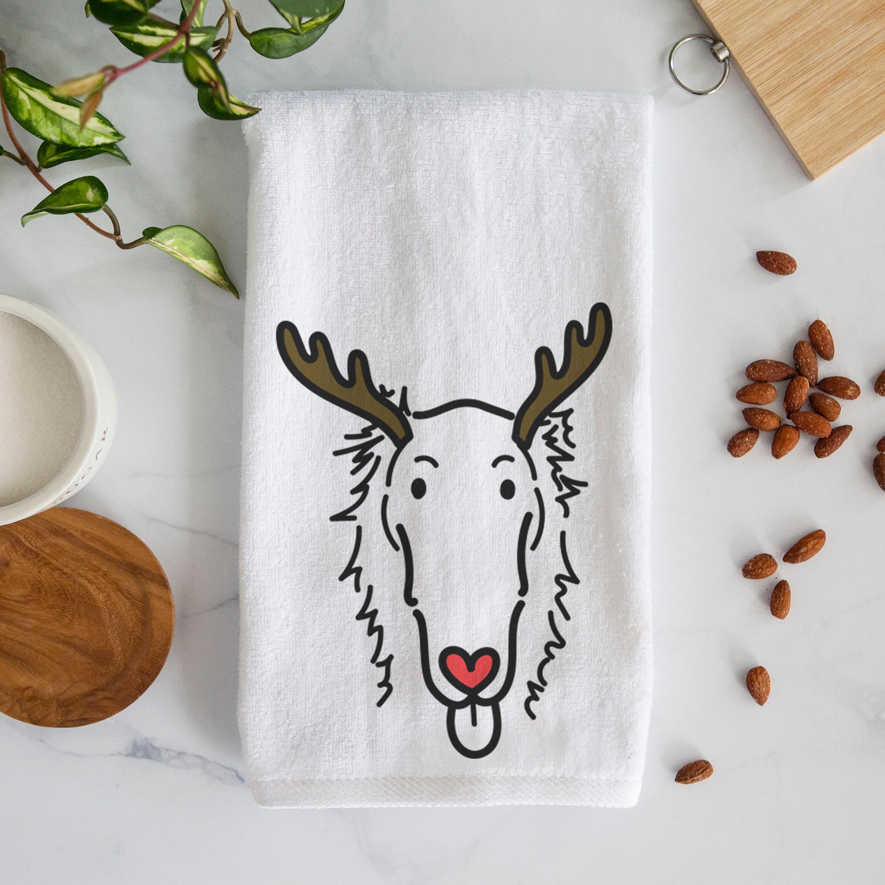 Red Nose Borzoi - Opal - Decorative Hand Towel