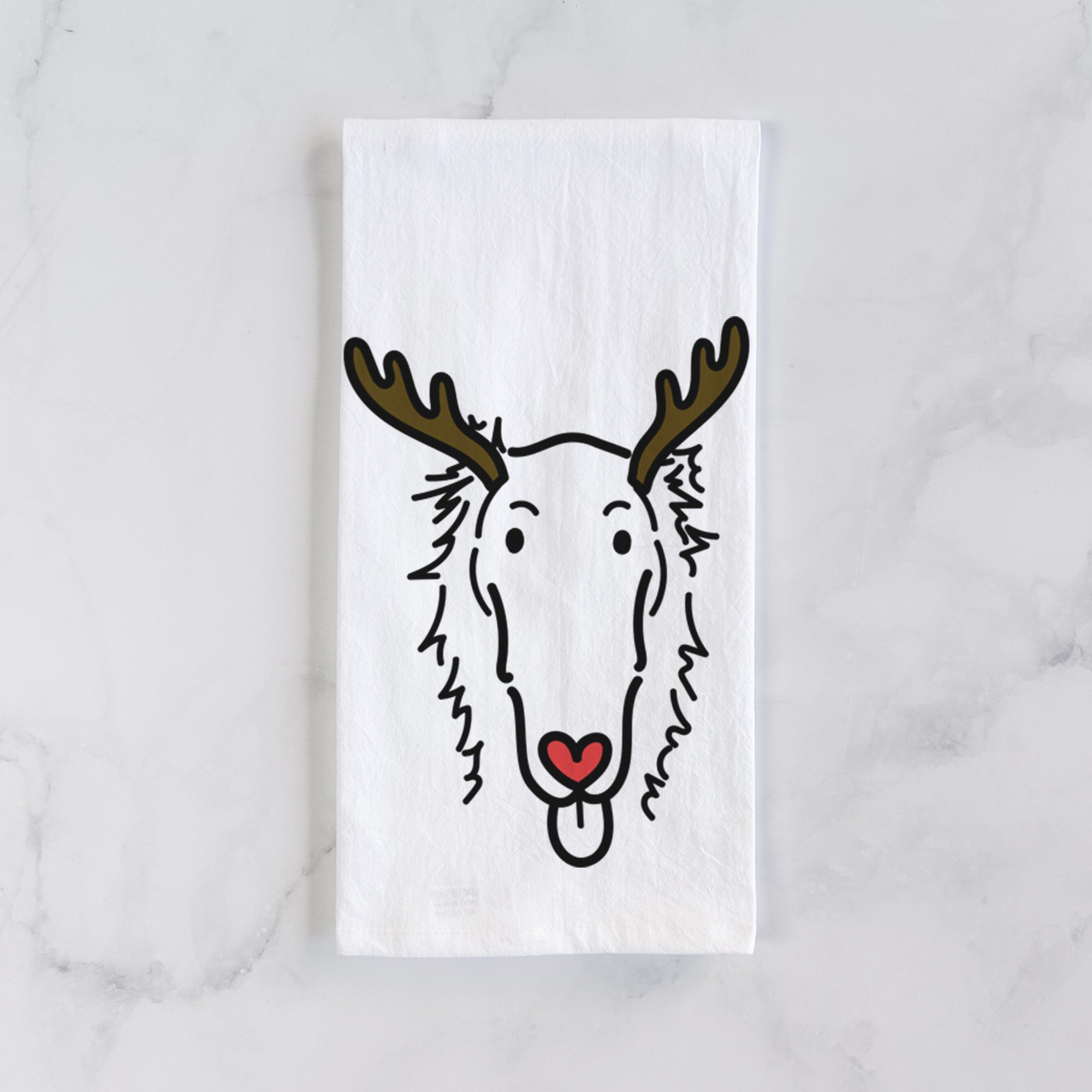 Red Nose Borzoi - Opal - Tea Towel