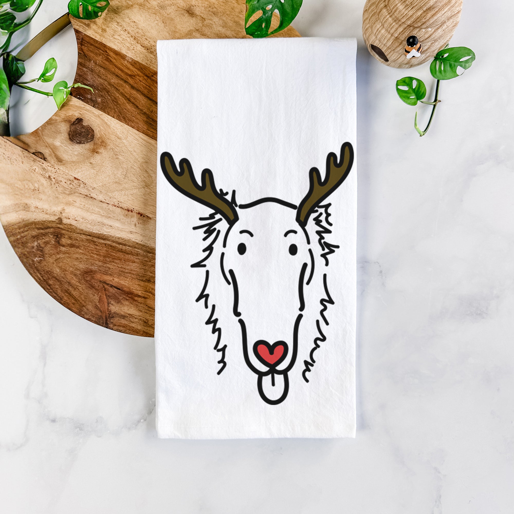 Red Nose Borzoi - Opal - Tea Towel