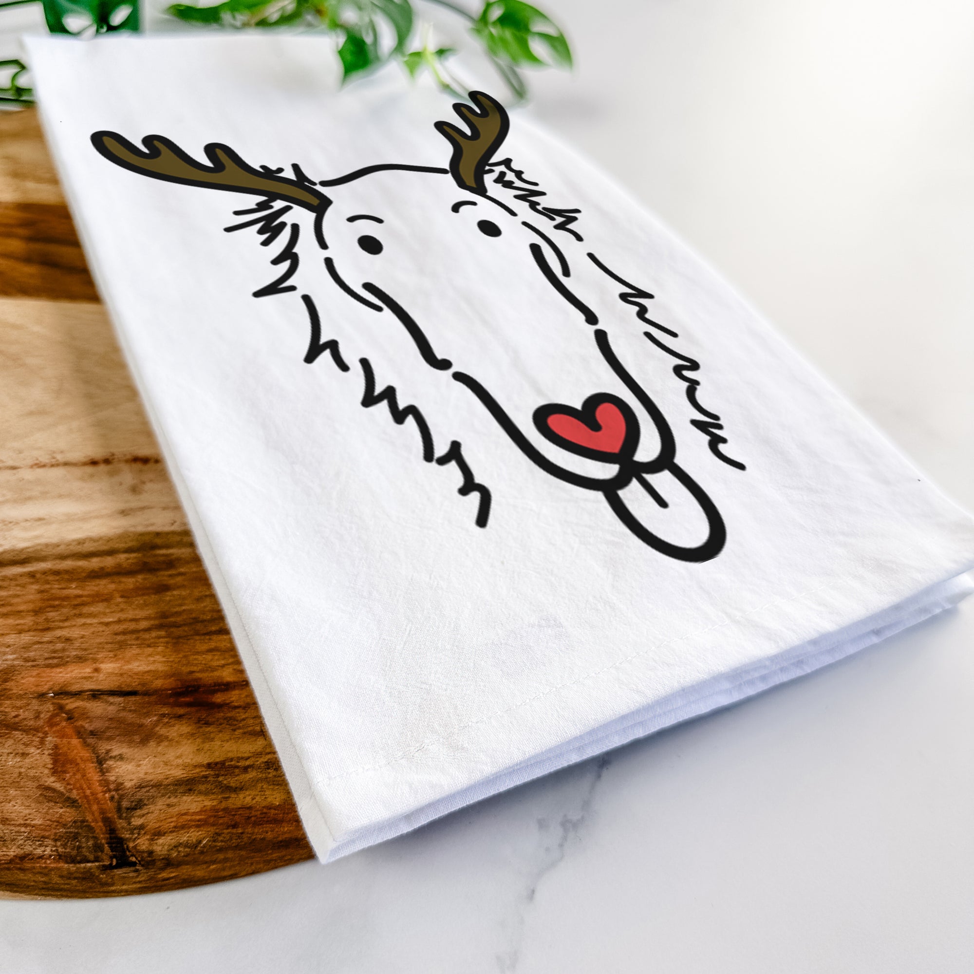 Red Nose Borzoi - Opal - Tea Towel