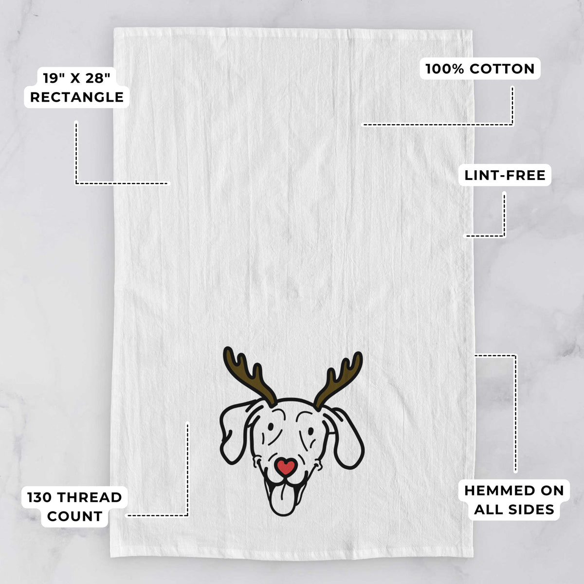 Red Nose Weimaraner - Paco Lobo - Tea Towel