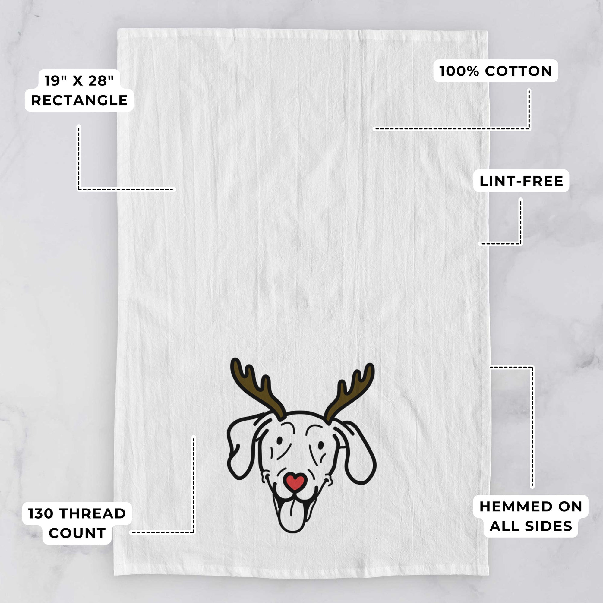 Red Nose Weimaraner - Paco Lobo - Tea Towel