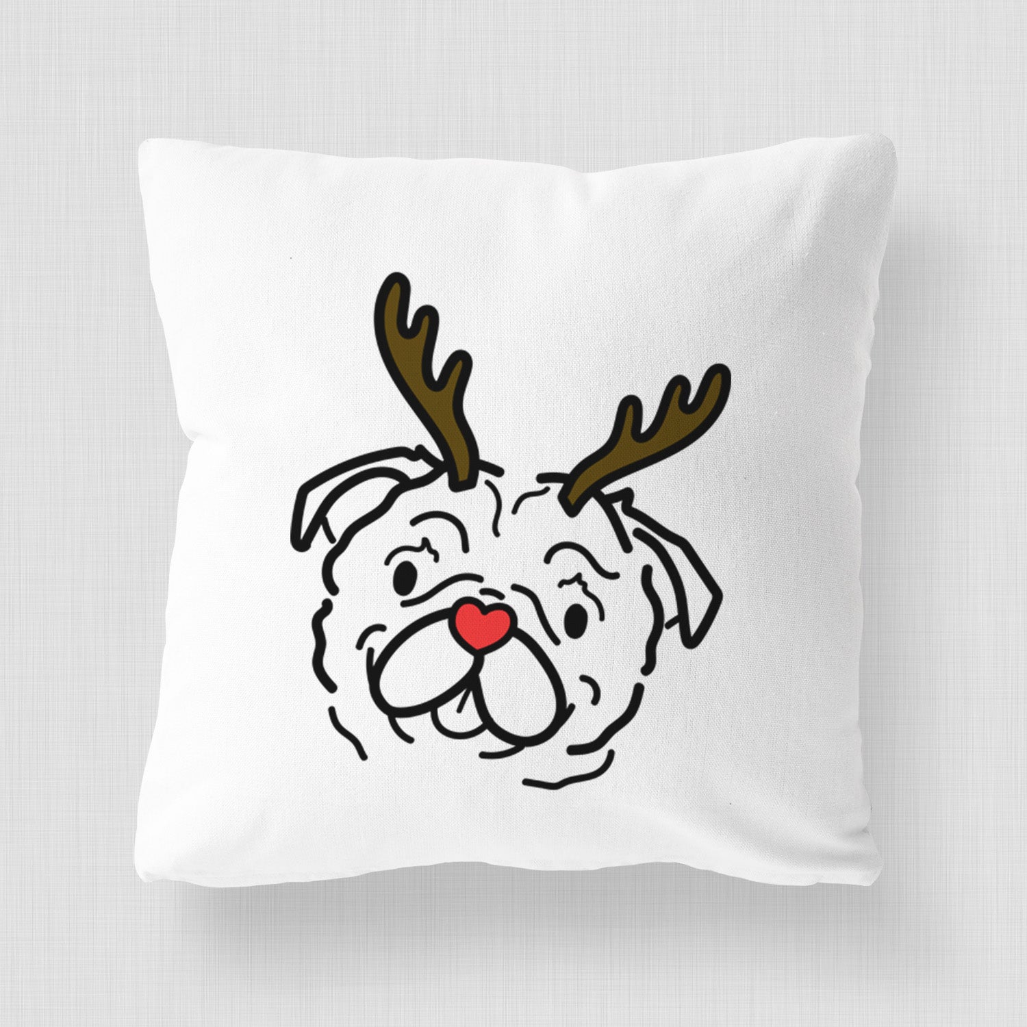 Love Always Pug - Pip -  Throw Pillow Cover