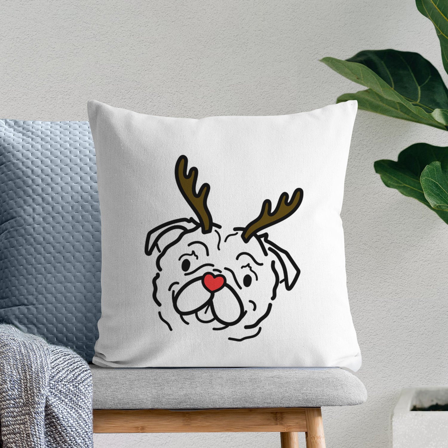 Love Always Pug - Pip -  Throw Pillow Cover