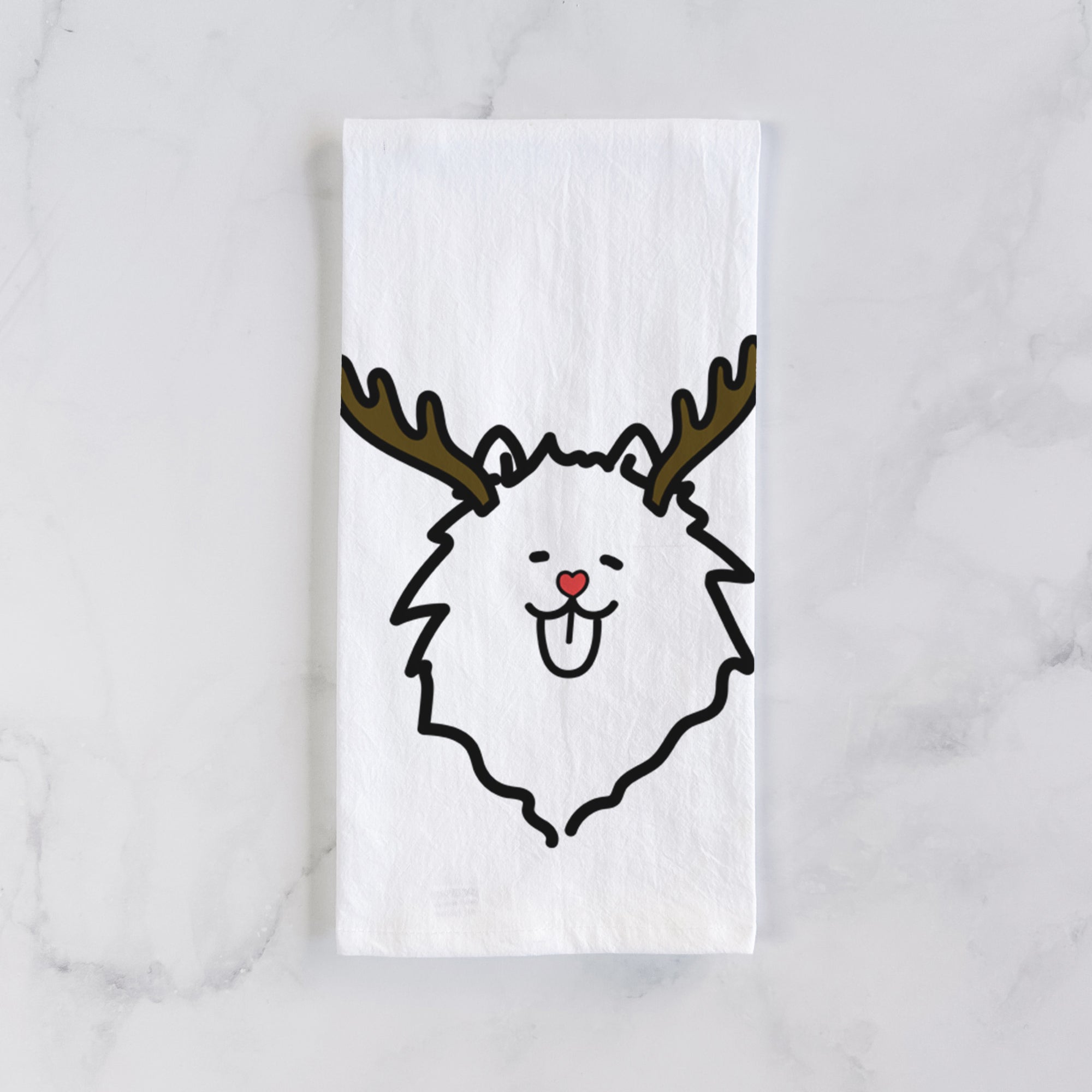 Red Nose Pomeranian - Tea Towel