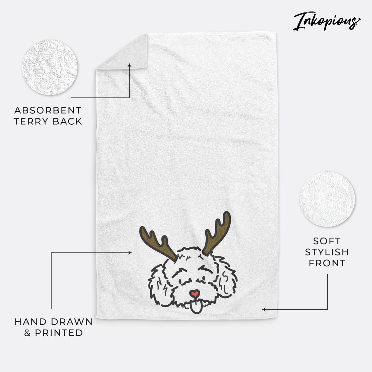 Red Nose Toy Poodle - Ricci - Hand Towel