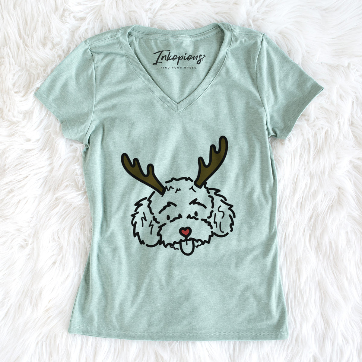 Red Nose Toy Poodle - Ricci - Women's Perfect V-neck Shirt