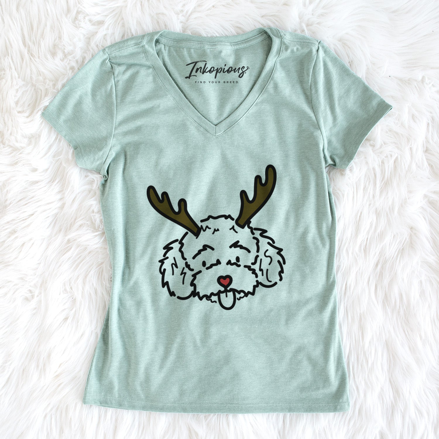 Red Nose Toy Poodle - Ricci - Women's Perfect V-neck Shirt