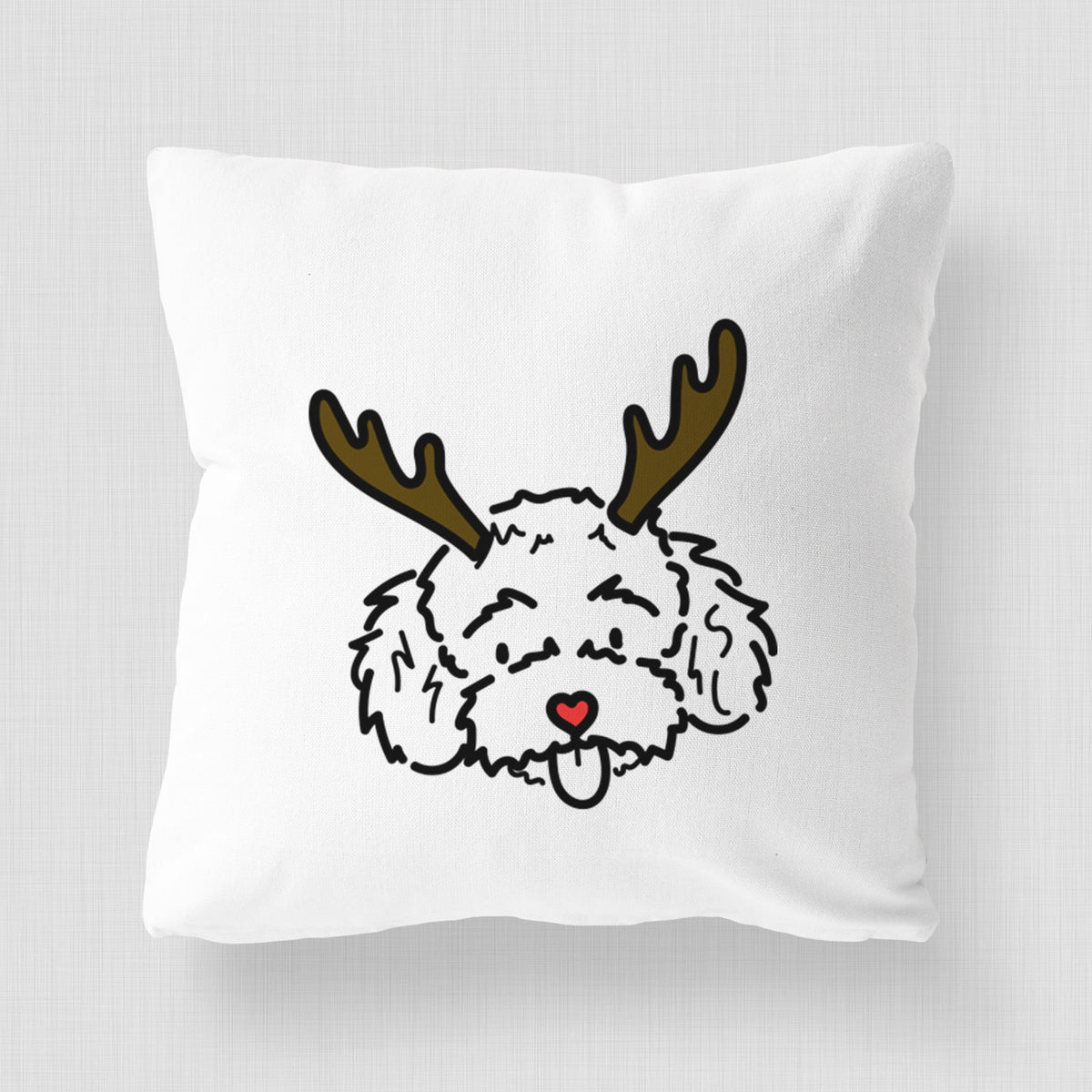 Love Always Toy Poodle - Ricci -  Throw Pillow Cover