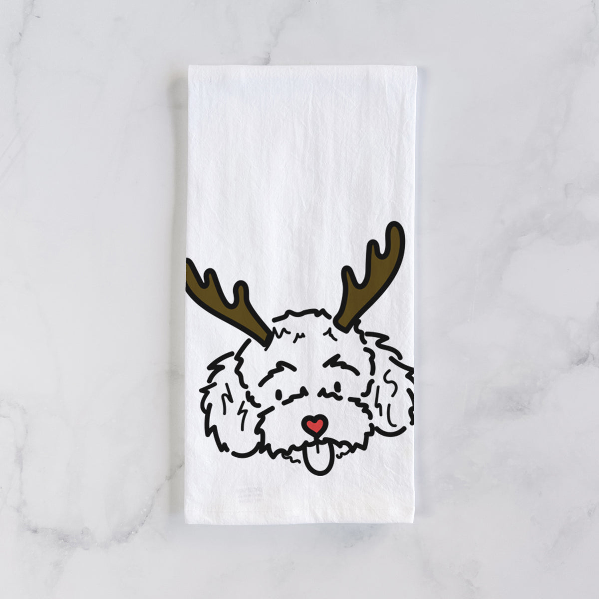 Red Nose Toy Poodle - Ricci - Tea Towel