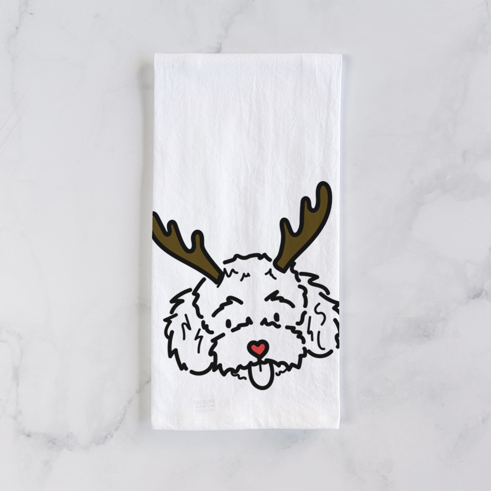 Red Nose Toy Poodle - Ricci - Tea Towel