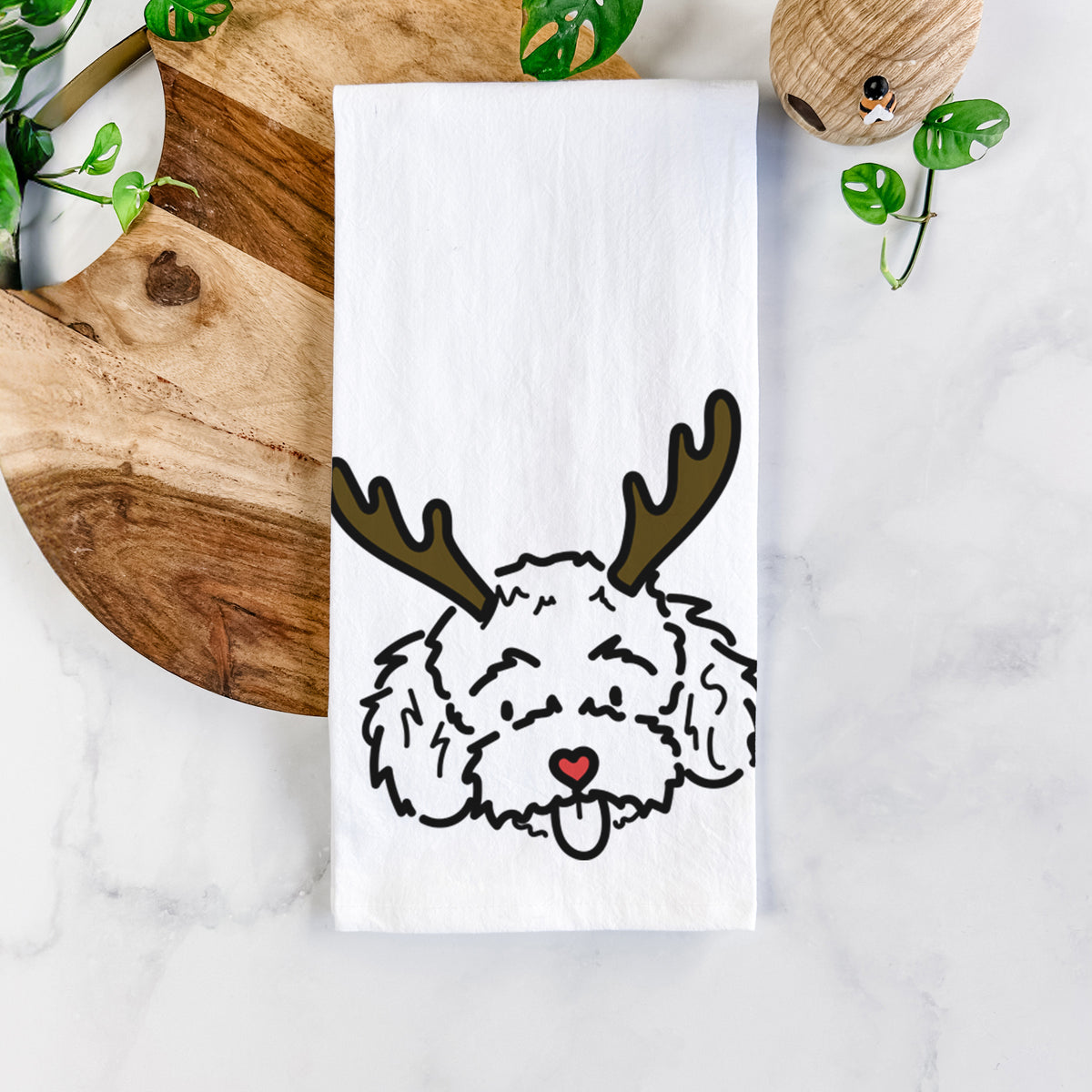 Red Nose Toy Poodle - Ricci - Tea Towel