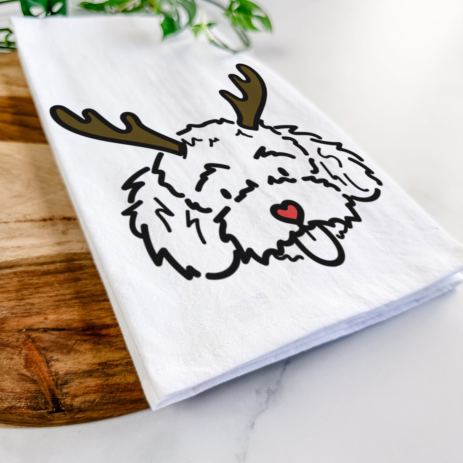 Red Nose Toy Poodle - Ricci - Tea Towel