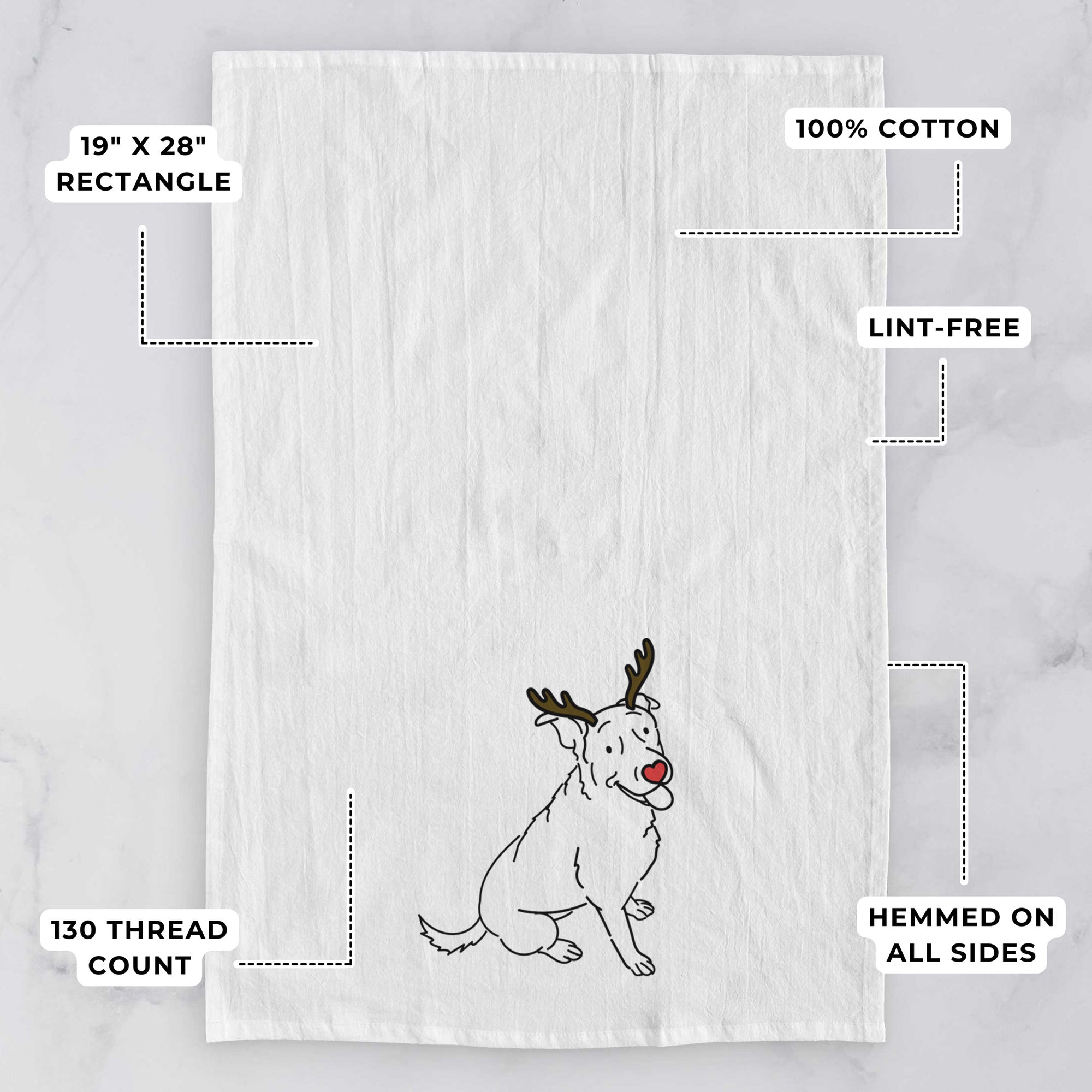 Red Nose Rottweiler Mix - Rocky - Tea Towel