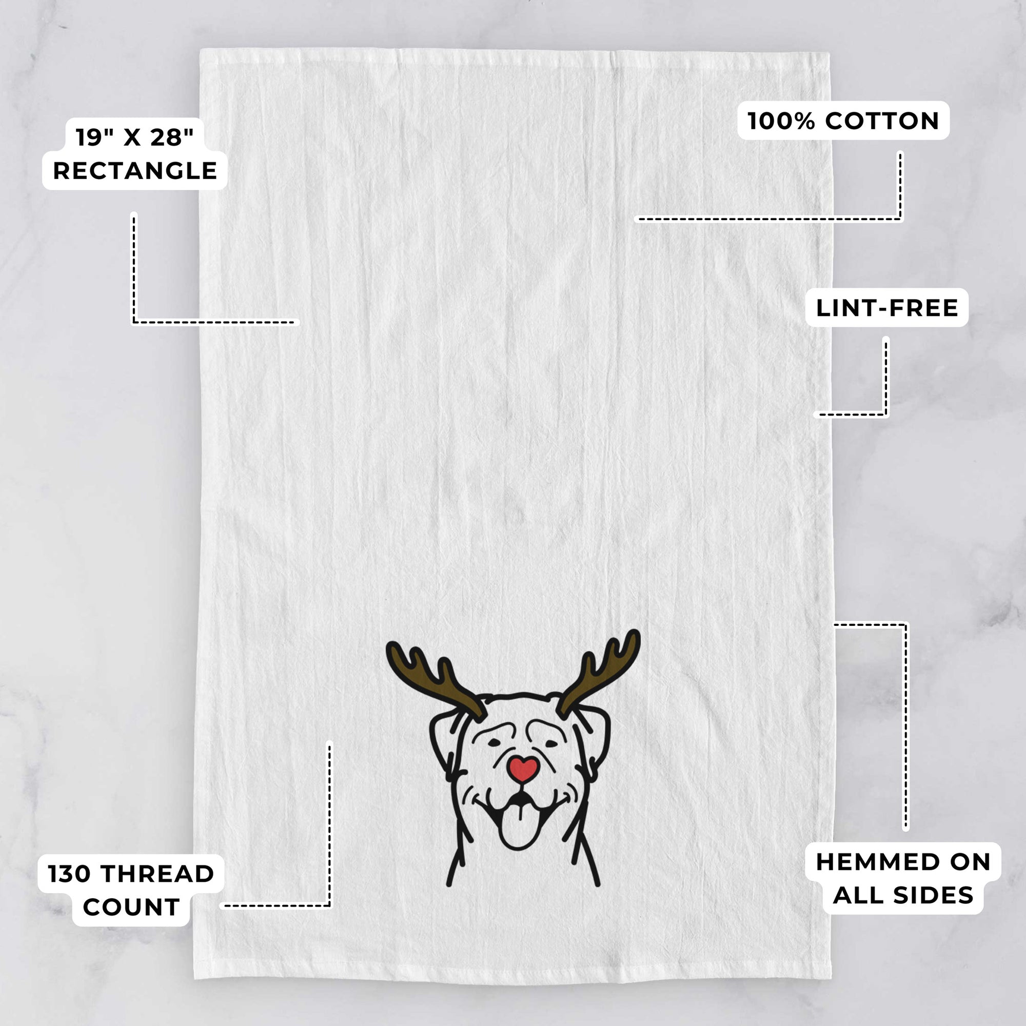 Red Nose Rottweiler - Tea Towel