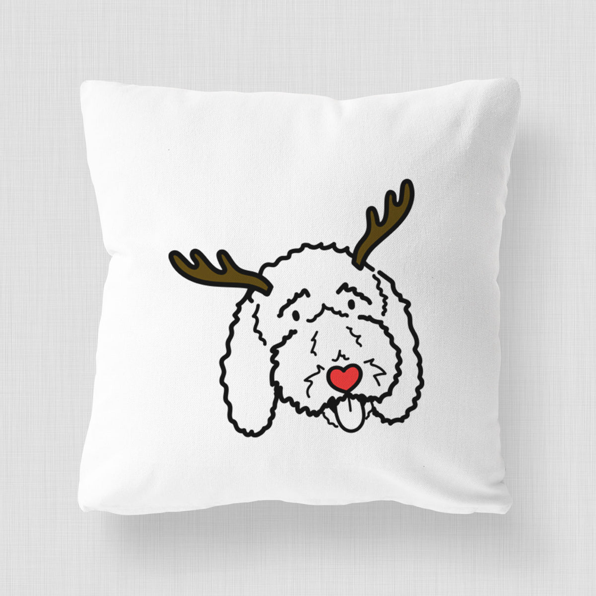 Love Always Bernedoodle - Ruby -  Throw Pillow Cover