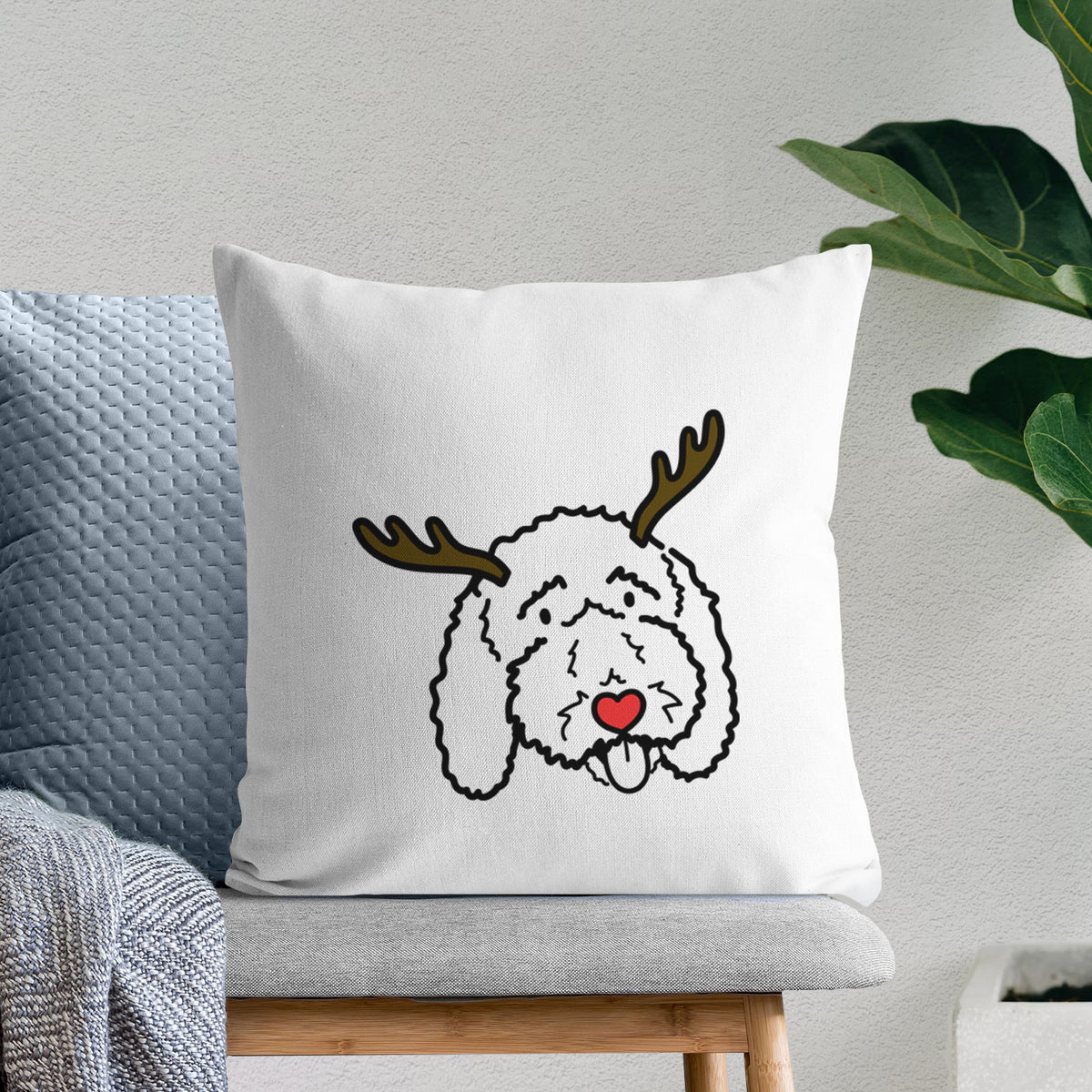 Love Always Bernedoodle - Ruby -  Throw Pillow Cover