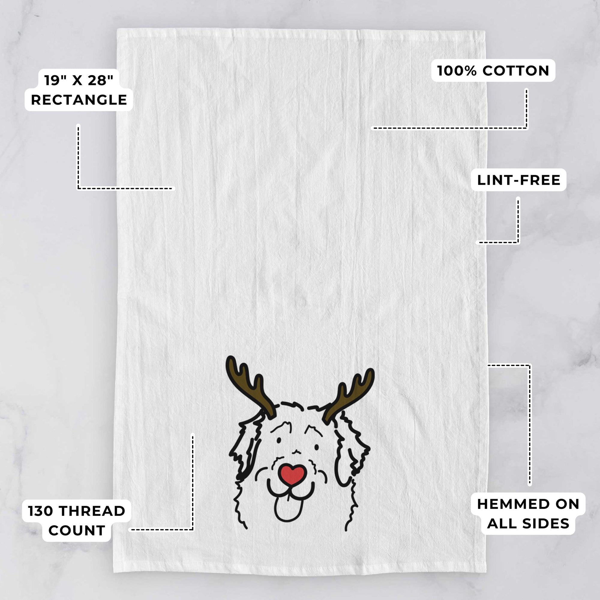 Red Nose Leonberger - Sabre - Tea Towel