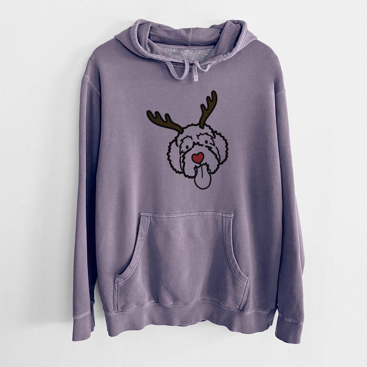 Red Nose Portguese Water Dog - Sam - Unisex Pigment Dyed Hoodie