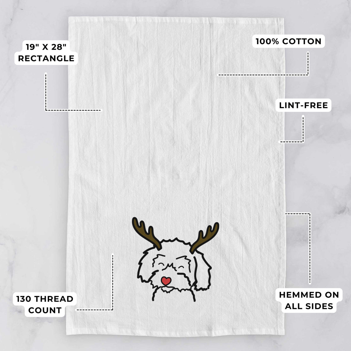 Red Nose Schnoodle - Tea Towel