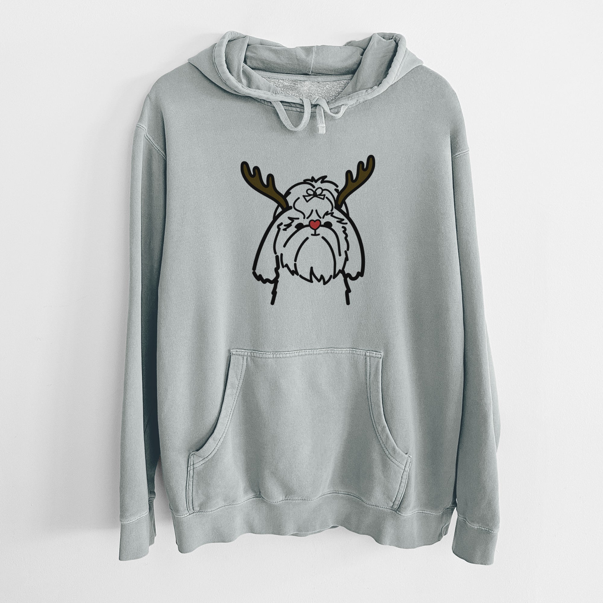 Red Nose Shih Tzu - Unisex Pigment Dyed Hoodie