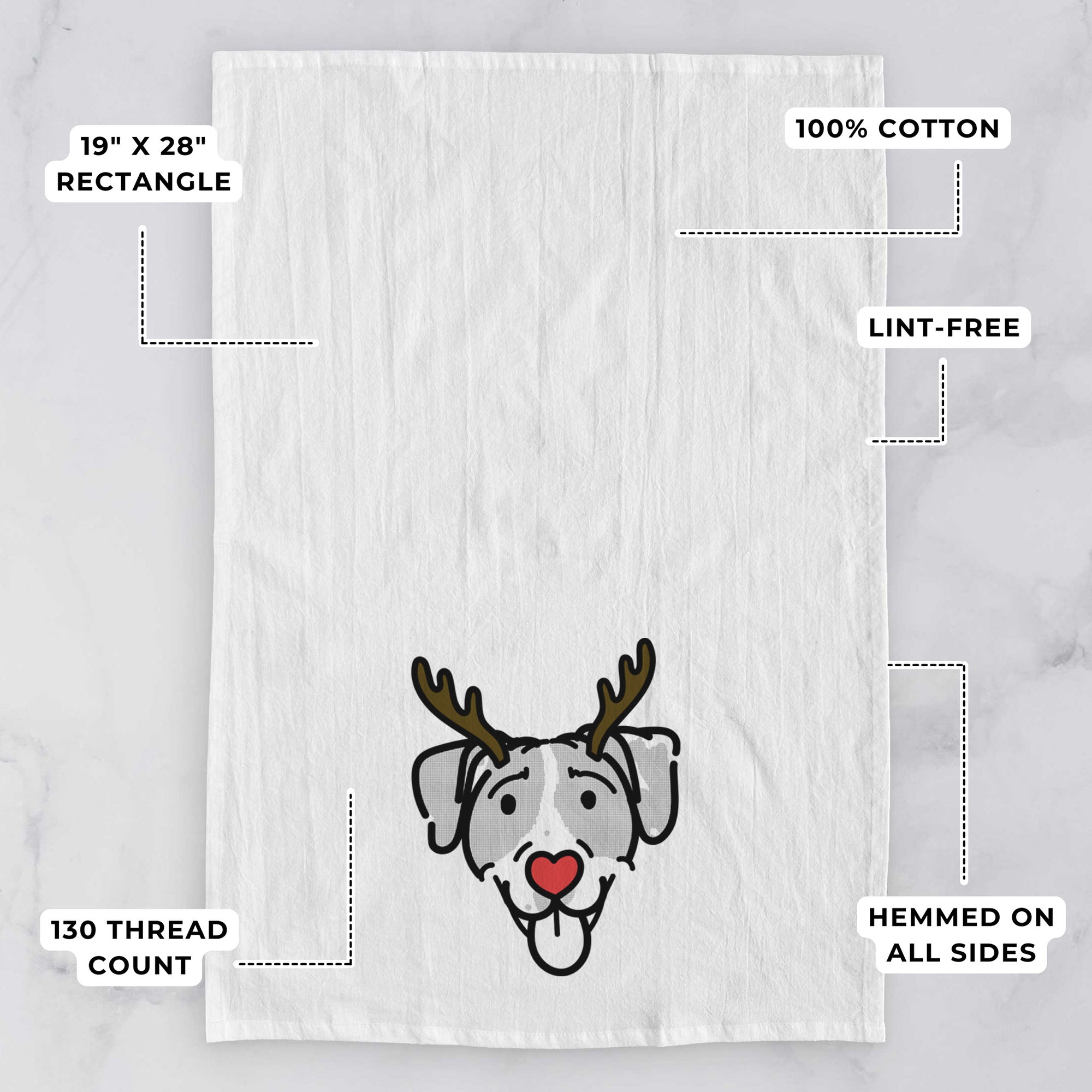 Red Nose Bluetick Coonhound - Shiva - Tea Towel